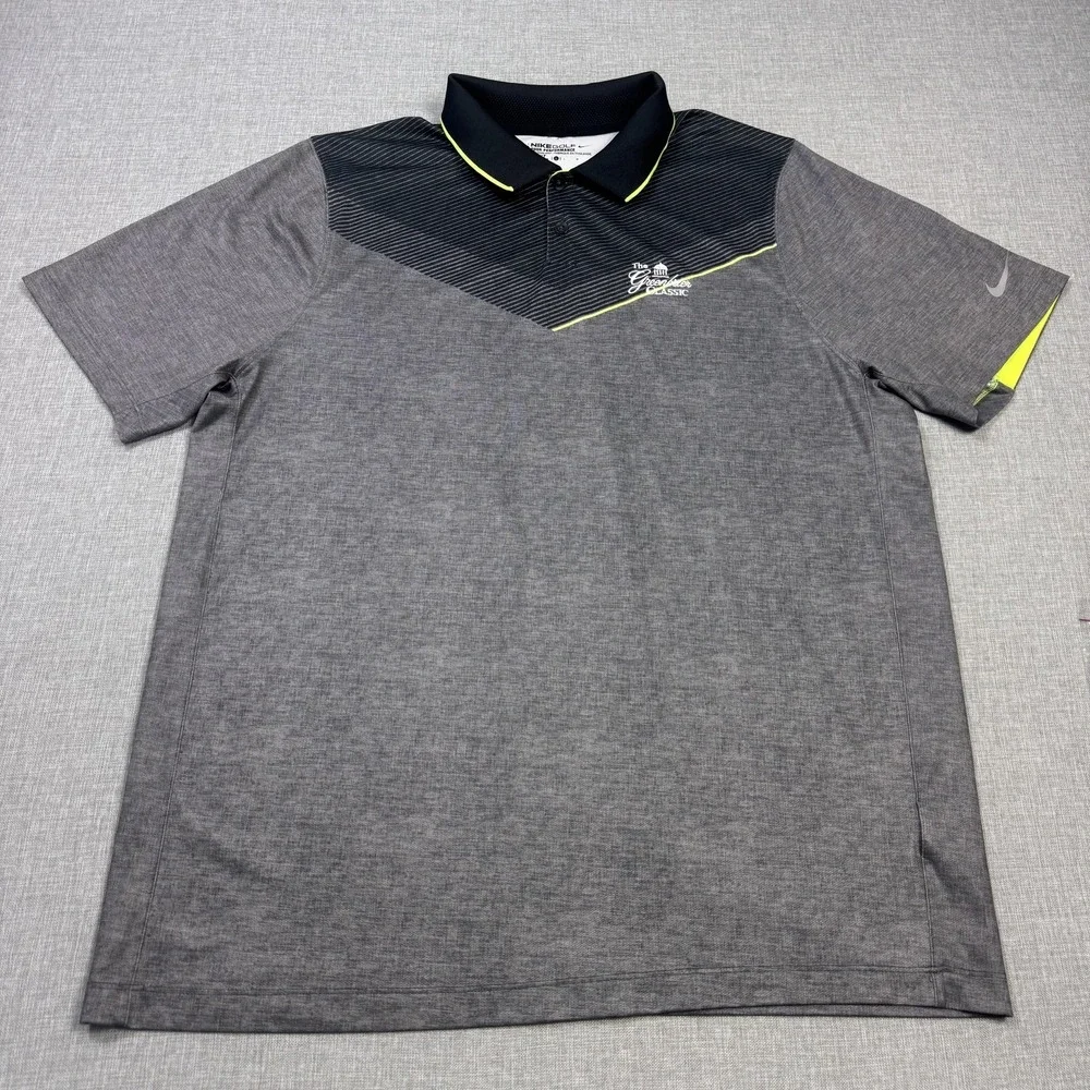 Nike Golf Tour Performance Polo Shirt Mens Large Gray Dri-FIT Greenbrier Classic